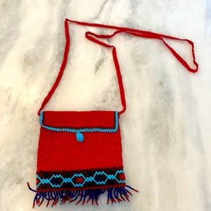 Vintage beaded crossbody pouch
